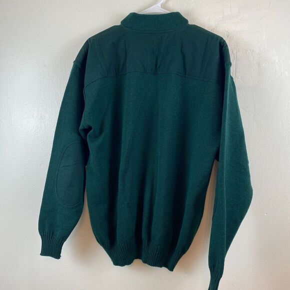 Vintage Paul & Shark Yachting Wool Knit Sweater Elbow Patch Mens size L Green - Picture 4 of 10